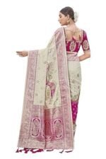Trendy Jacquard Work Woven Saree with Unstitch Blouse Piece - Image 4