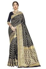 Women's Woven Pure Soft Kanjivaram Silk Saree Banarasi Style With Blouse Piece for Wedding