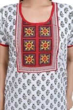 Cotton Nighty for Women | white color Printed Night Gown for Women with Pocket | Maxi Nighty, Comfortable Sleepwear for Daily Use - Image 5