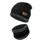 Sports Winters Cap & Muffler for Men & Women| Beanie Cap| 1 Set| (Black)