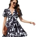 Printed Midi Bodycon One-Piece Dress Elegant Summer Outfit, Slim Fit Cocktail Look, Soft Fabric