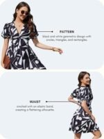 Printed Midi Bodycon One-Piece Dress Elegant Summer Outfit, Slim Fit Cocktail Look, Soft Fabric - Image 2