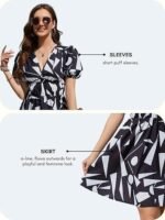 Printed Midi Bodycon One-Piece Dress Elegant Summer Outfit, Slim Fit Cocktail Look, Soft Fabric - Image 3