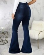 Bell Bottom Jeans for Women Ripped High Waisted Classic Flared Denim Pants, Blue2402, Small - Image 2