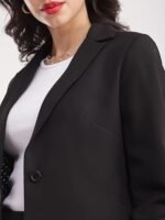 Single Breasted Blazer - Black - Image 3