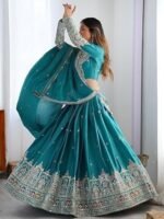 Woman's semistiched lengha choli with beautiful design Embordery Work - Image 4