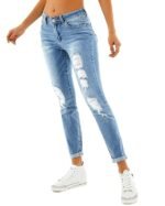 Women's Ripped Skinny Jeans Stretch Boyfriend Trendy Jean Women Straight Distressed Jeans - Image 3