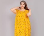 Nighty for Women Cotton Printed Maxi Gown Ankle Length Nighty Night Dress Gown for Women Maxi - Free Size - Image 3