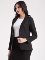 Single Breasted Blazer - Black - Image 4