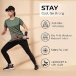 Women's Polyester Dry Fit Solid Quick Dry Sports Half Sleeve Regular Fit Active Wear Gym Tshirt Round Crew Neck Breathable Side Mesh Panels for Running Workout and Fitness - Image 3