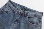 Women’s Blue Jeans | High Waist Straight-Leg Denim Pants | Retro Straight Jeans with Button Closure - Image 3