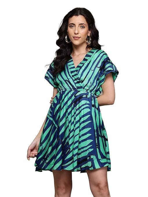 d1-1-2.jpg Teal Odile Short Dress - Image 1