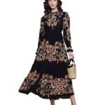 Black Itzel Crepe Long Dress