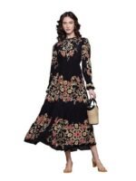 Black Itzel Crepe Long Dress