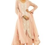 Womens Georgette Floral and Paisley Pattern Beadwork Suit Set