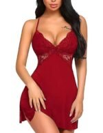 Women Babydoll Lace Chemise Sleepwear Lingerie Set with Panty | Sexy Night Dress for Women Honeymoon, Hot Nighty, Stylish Nightwear, Valentine Festival Dress, Bridal First Night Lingerie