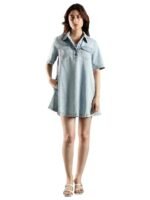 Cotton Spread Collar Denim Dress