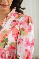 Women?s Floral High-Low Maxi Dress | V-Neck A-Line Fit | 3/4 Sleeve Summer Outfit for Vacation, Brunch, Festive & Beach Wear - Image 3
