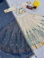 Women's Vichitra Silk Embroidered Semi Stitched Lehenga Choli With Dupatta - Image 2