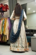 Women's Vichitra Silk Embroidered Semi Stitched Lehenga Choli With Dupatta - Image 3