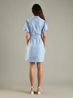 Cotton Spread Collar Shirt Dress - Image 3