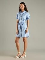 Cotton Spread Collar Shirt Dress - Image 2