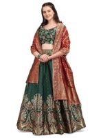 Women's Jacquard Semi-Stitched Lehenga choli