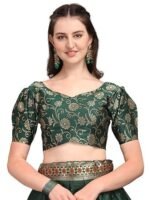Women's Jacquard Semi-Stitched Lehenga choli - Image 3