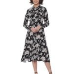 Womens Rayon Blend Floral Viscose Collared Neck Regular Fit Shirt Dress