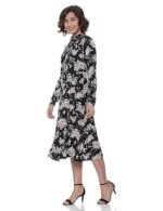 Womens Rayon Blend Floral Viscose Collared Neck Regular Fit Shirt Dress - Image 4