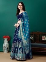 traditonal womens wear banarasi silk lehenga choli. - Image 2