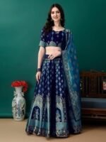 traditonal womens wear banarasi silk lehenga choli. - Image 3