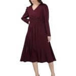 Floral Print Bishop Sleeve Layered Fit & Flare Maxi Dress