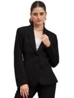 Notched Lapel Long Sleeves Single-Breasted Casual Blazer