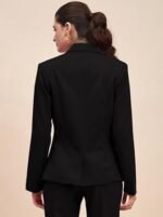 Notched Lapel Long Sleeves Single-Breasted Casual Blazer - Image 2