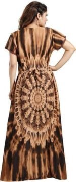 Women?s Satin Night Dress | Floral Printed Satin Fabric Long Nighty | Soft Sleepwear for Women (Round Design Nighty) - Image 2