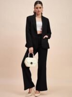 Notched Lapel Long Sleeves Single-Breasted Casual Blazer - Image 3