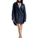 Cotton Classic Collar Denim Dress