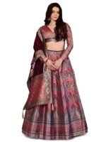 Women Faux Silk Semi-Stitched Lehenga Choli Set