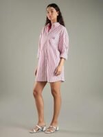 Cotton Spread Collar Shirt Dress - Image 3