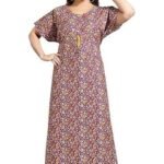 Women's Cotton Printed Floor Length Nightwear Nighty