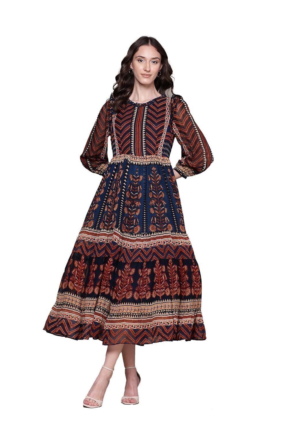 label-ritu-kumar-blue-danielle-maxi-dress-1.jpg Women's multicolor Danielle Maxi Dress - Image 1