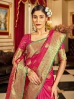 Womens Cotton Patola SILK Designer Saree with Unstitched Blouse With Boluse Piece - Image 3