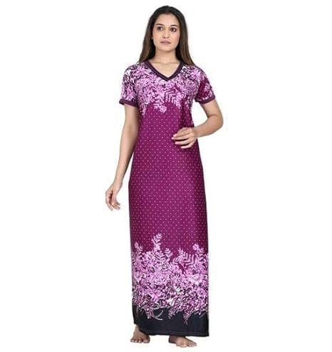 m2-5-1.jpg Women's Print Regular Maxi Nighty - Image 1