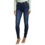 Cotton Blend Skinny Mid Rise Jeans