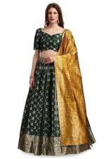 Women's Jacquard Semi-Stitched Lehenga choli (Trisha)