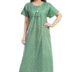 Women's Printed Polycotton Nightdress, Maxi Nighty Pack of 1