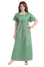 Women's Printed Polycotton Nightdress, Maxi Nighty Pack of 1