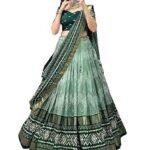Women's Tussar Silk Lehenga Choli Patola Print with Foil Work With Blouse Solid
