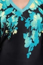 Women's Crepe Printed Flare Nighty with Long Sleeves/Night Gown/Nightwear/Maxi - Image 3